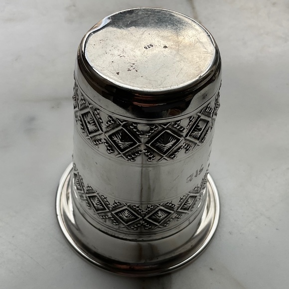 Antique Estate Sterling Silver Kiddish Cup - Picture 9 of 10